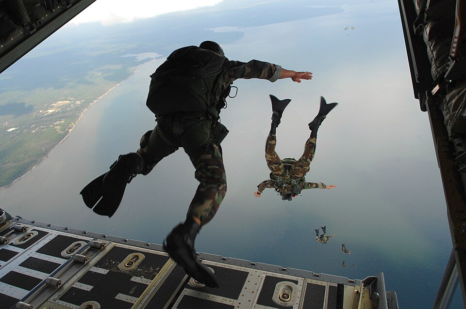 Indian Army paratroopers in action