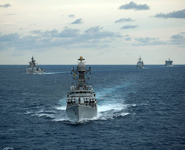 Indian Navy ships in formation